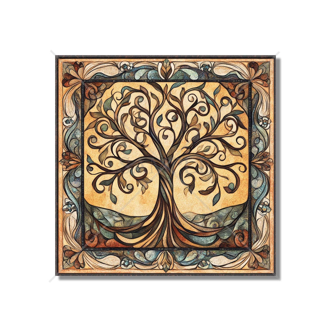 Patterned Tree Design Ceramic Tiles - Tree Design Kitchen Accent ...