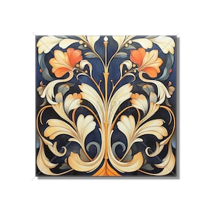 Vintage Art Nouveau Deco Design Ceramic Tile Art Nouveau Kitchen Accent Backsplash Floral Patterned Tile Art Nouveau Bathroom Free Shipping