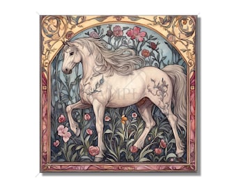 Horse Design Ceramic Tile - Patterned Horse Ceramic Tiles - Animal Design Tiles - Horse Design Home Decor - Horse Mural -