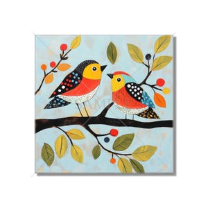 Colorful Bird Ceramic Tile - Mixed Bright Colors Design Wall Tiles - Bird Design Wall Art Tile - Colorful Bird Home Decor - Free Shipping