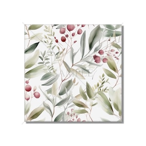 Botanical Floral Ceramic Tile - Botanical Kitchen Backsplash Tile - Botanical Bathroom Tile - Botanical Fireplace Surround Tile