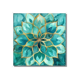 Ceramic Tile Turquoise Blue Green Teal Design - Kitchen Backsplash Tile - Blue Green Bathroom Tile - Unique Tile Backsplash - Free Shipping