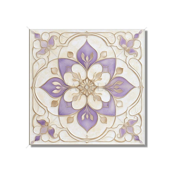 Azulejos para salpicadero con estampado de lavanda - Azulejos morados para cocina - Azulejos para salpicadero con estampado - Azulejos para baño - Azulejos de lavanda para chimenea - Envío gratis