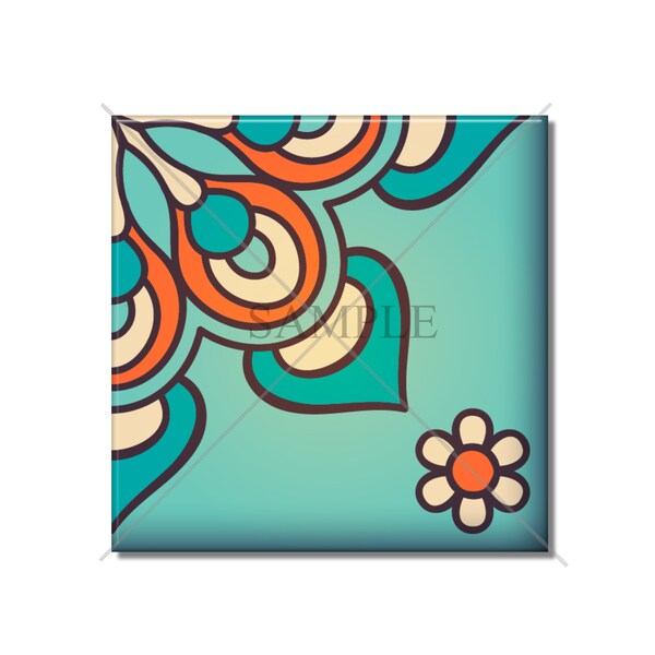 Vintage Moroccan Design Turquoise Blue Orange Ceramic Tile Kitchen Bathroom Tiles Decorative Ceramic Wall Tile Blue Orange Ceramic Tile