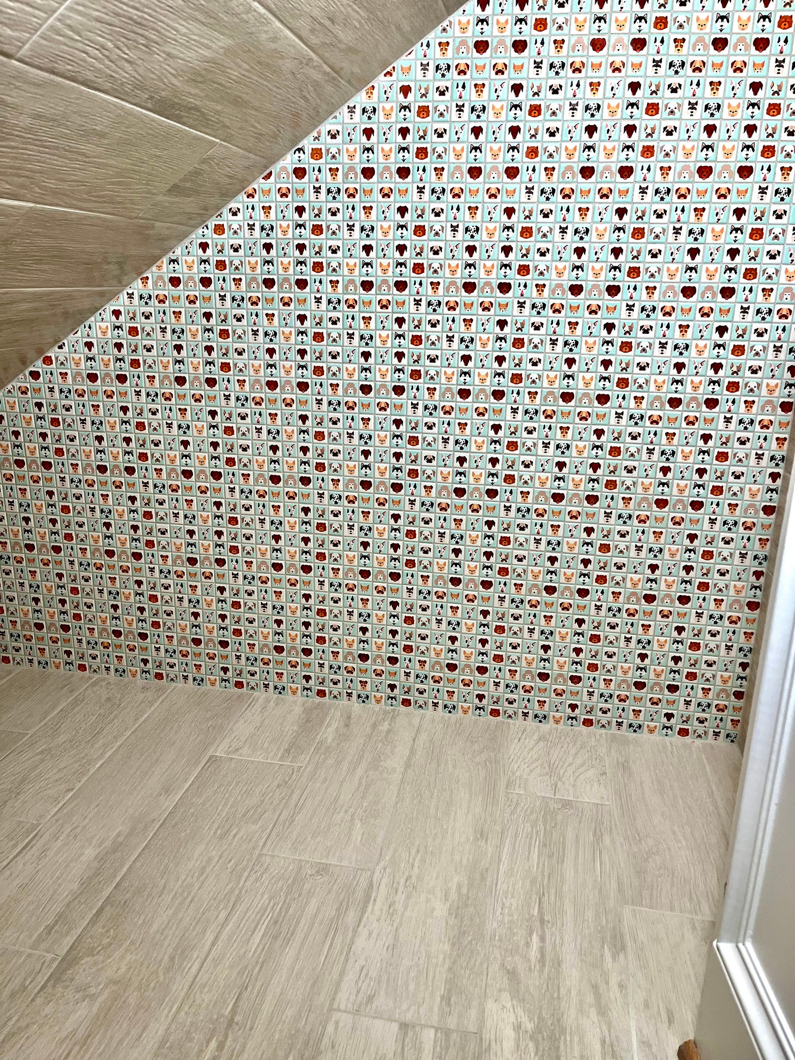 Dog Faces Mosaic - Ceramic Mosaic Tiles - 36 Pieces Dogs Mosaic Tile ...