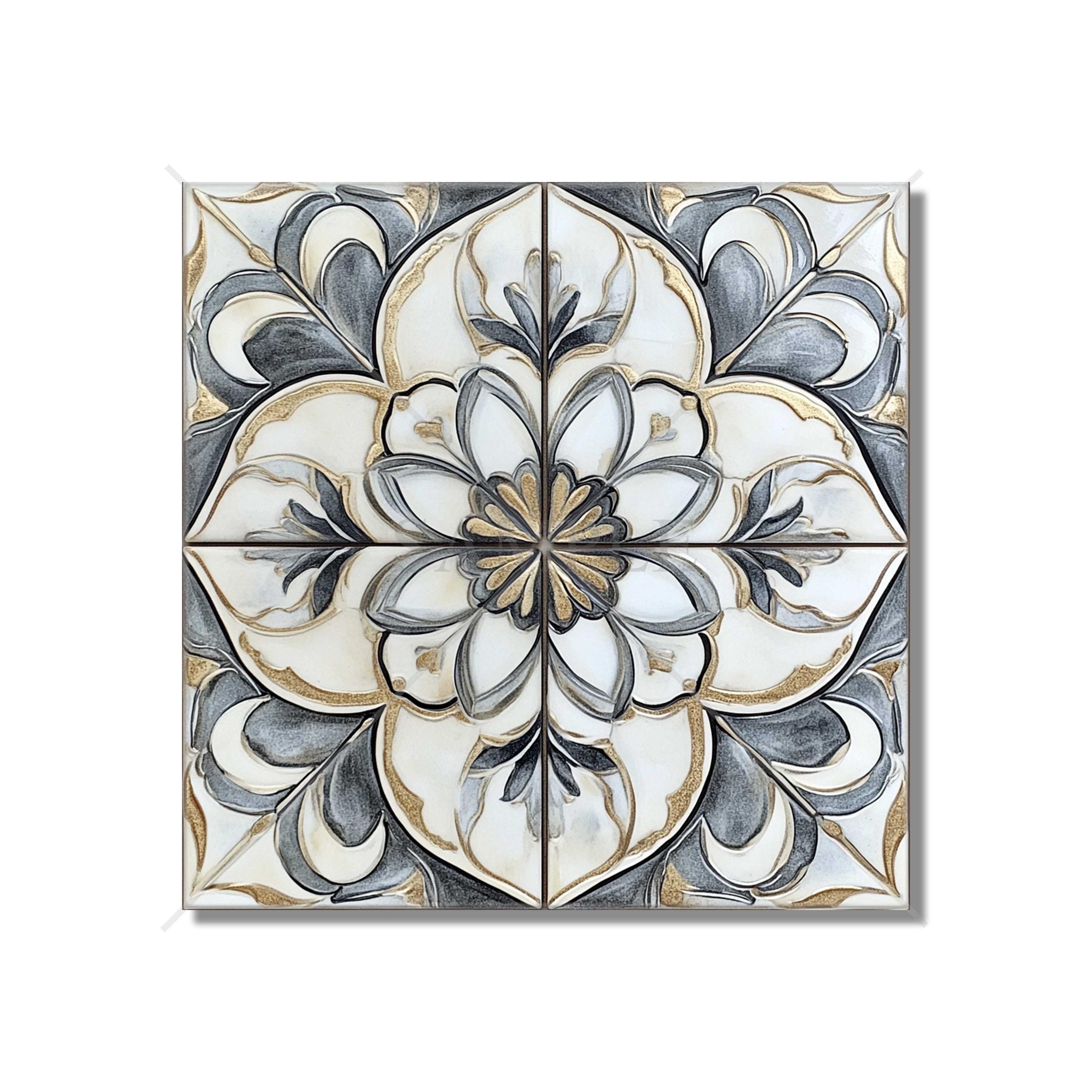 Gray and White Backsplash Tile * Orna...