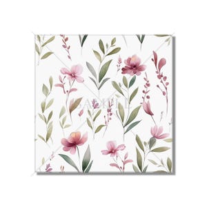 Botanical Floral Ceramic Tile - Botanical Kitchen Backsplash Tile - Botanical Bathroom Tile - Botanical Fireplace Surround Tile