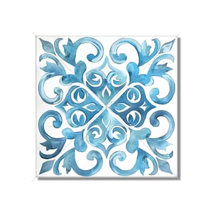 Blue And White Ceramic Tile - Vintage Moroccan Tile Design - Kitchen Backsplash Tile - Bathroom Wall Tile - Patterned Ceramic Tile