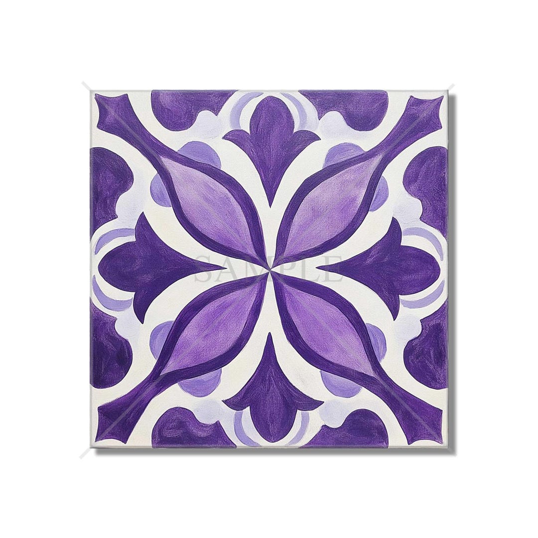 Purple Ceramic Tile Vintage Moroccan Design - Purple Kitchen Backsplash ...