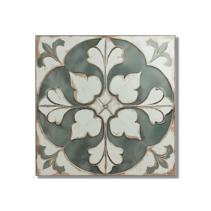 Aged Sage Green Ceramic Tile - Vintage Aged Design Tile - Unique Green Kitchen Backsplash Tile - Unique Bathroom Tile - Green Accent Tiles