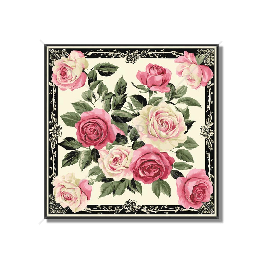 Vintage Pink Roses Design Ceramic Accent Tile Floral Design Kitchen ...