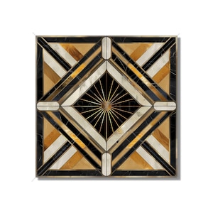 Vintage Art Deco Design Ceramic Tile Black And Gold Tones Art Deco Kitchen Backsplash Tile Art Deco Bathroom Tile - Free Shipping