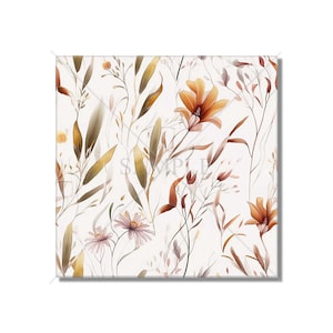 Botanical Floral Ceramic Tile - Botanical Kitchen Backsplash Tile - Botanical Bathroom Tile - Botanical Fireplace Surround Tile