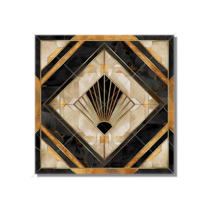 Vintage Art Deco Design Ceramic Tile Black And Gold Tones Art Deco Kitchen Backsplash Tile Art Deco Bathroom Tile - Free Shipping