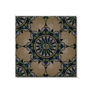 Brown Blue Green Ceramic Tile Moroccan Design Ceramic Tile Kitchen Backsplash Tile - Bathroom Tiles - Fireplace Tile - Free Shipping