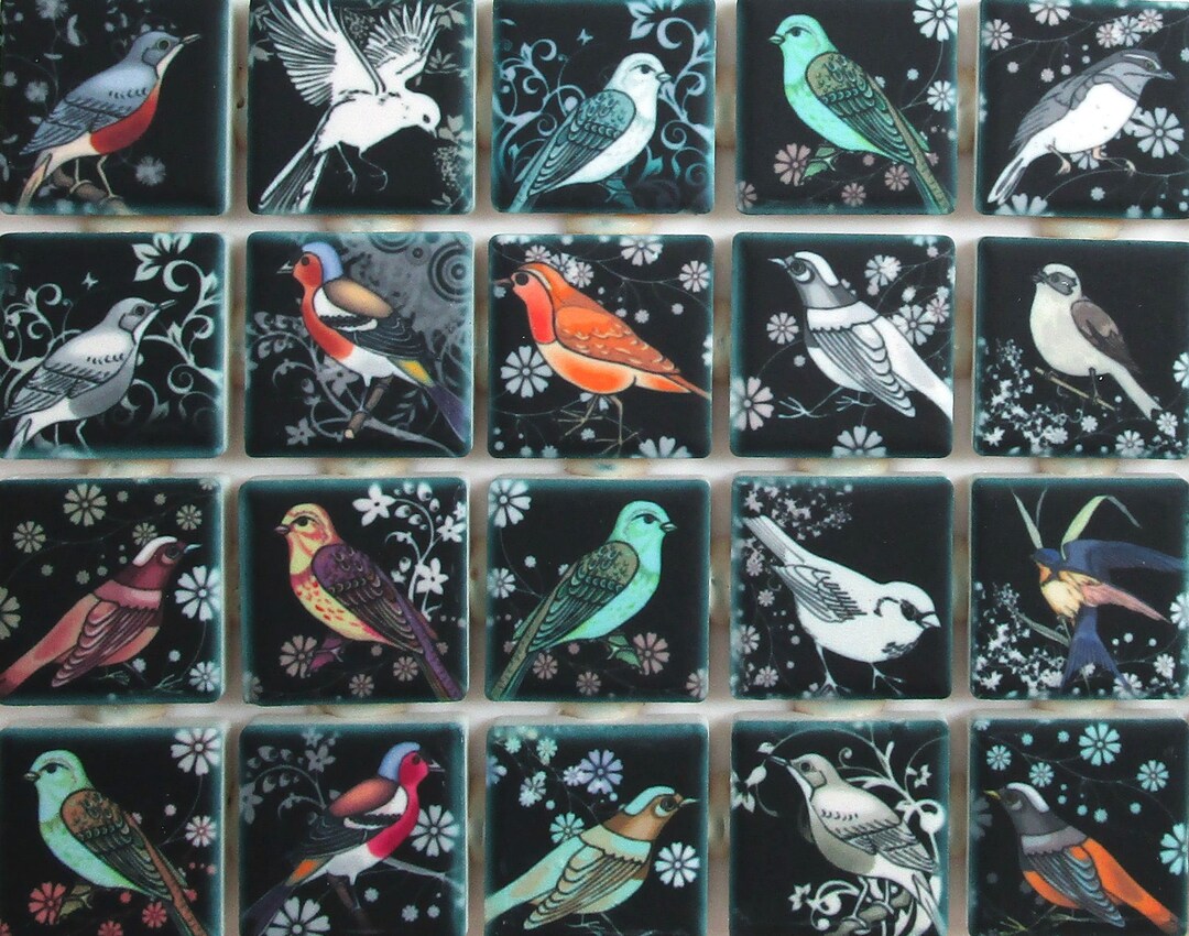 Vintage Decorative Birds Ceramic Mosaic Tiles Bird Art Mosaic Tile