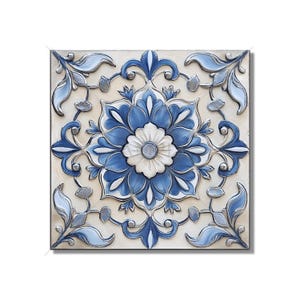 Blue Antique White Ceramic Tile - Vintage Tile Design Kitchen Backsplash Tiles Bathroom Accent Tiles Patterned Ceramic Tile Free Shipping