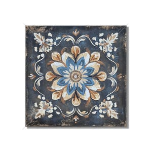 Dark Blue Ceramic Tile Vintage French Design Kitchen Backsplash Tile - Dark Blue Bathroom Wall Tiles - Patterned Decorative Fireplace Tiles