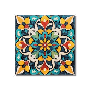 Bright Multi Colored Ceramic Tile - Bright Colors Kitchen Tile - Unique Backsplash Tile - Bathroom Tile - Mixed Fireplace Tiles