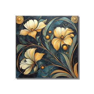 Backsplash Tiles Vintage Art Nouveau Flower Design Art Nouveau Kitchen Ceramic Tiles Floral Tile Art Nouveau Accent Tiles Free Shipping