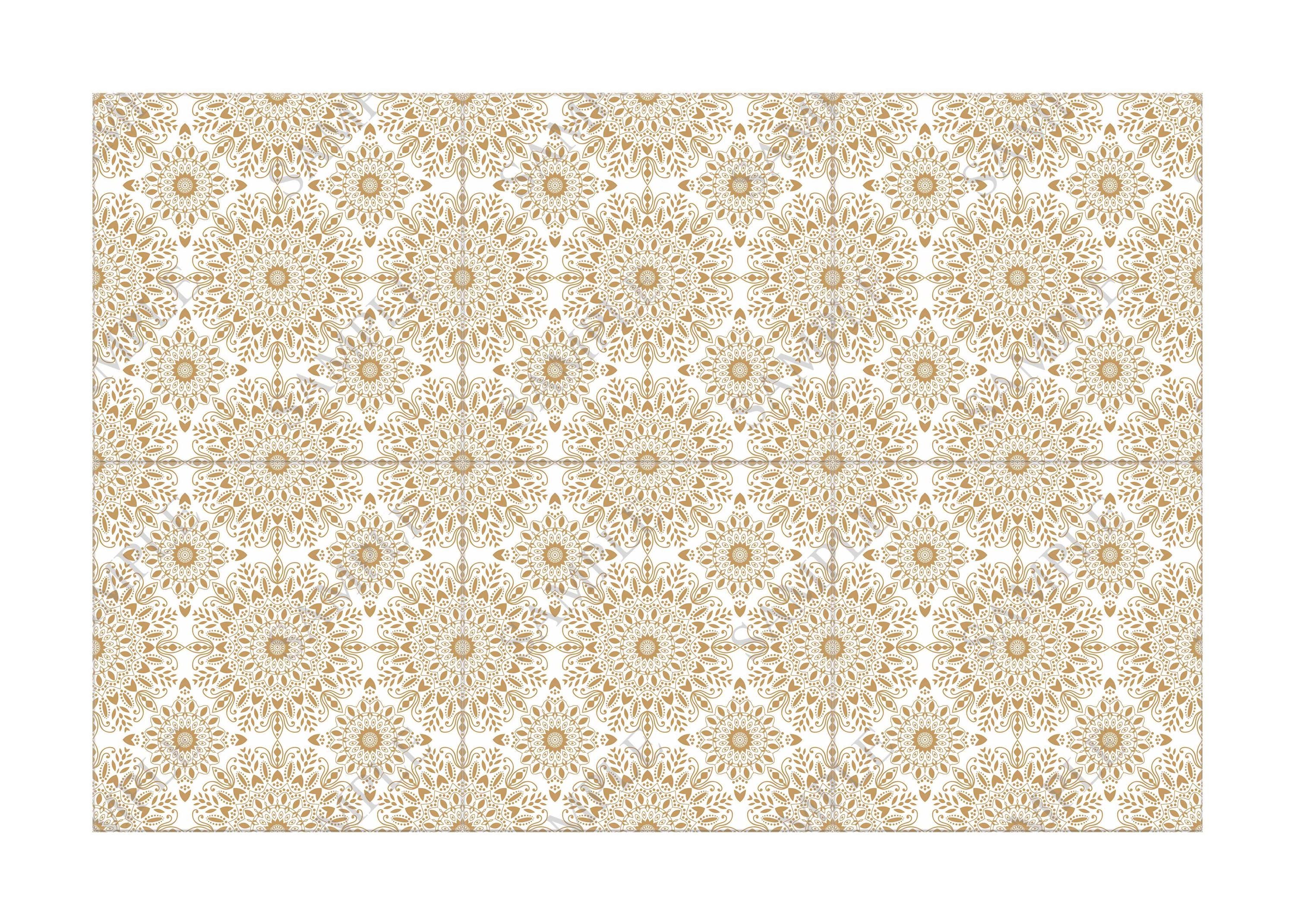 Tan and White Moroccan Design Ceramic Tile - Tan Kitchen Backsplash ...