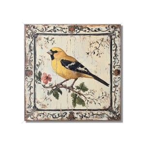 Vintage Bird Design Ceramic Tile - Ceramic Tiles With Birds - Bird Design Home Decor - Bird Mural - Tile With Animals Bird Accent Tiles