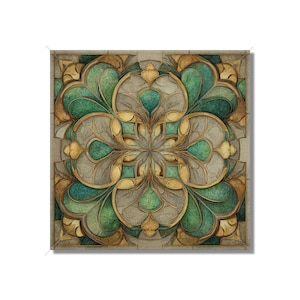 Green And Tan Ceramic Tile Decorative Design Tile Green Kitchen Tile Patterned Backsplash Tile - Green Bathroom Tiles Green Fireplace Tiles