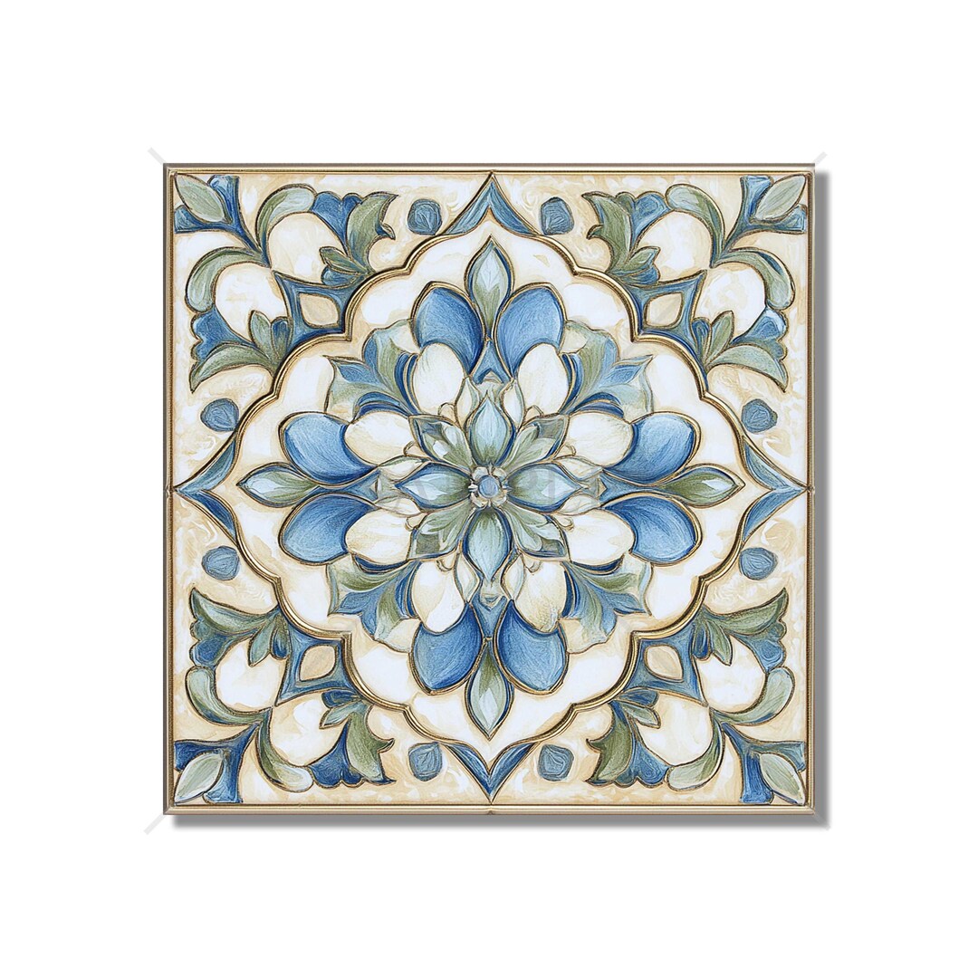 Antique Blue and Green Ceramic Tile Unique Kitchen Backsplash Tile ...