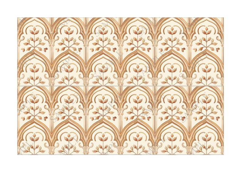 Terracotta Boho Arch Design Ceramic Tile - Vintage Tile Design ...