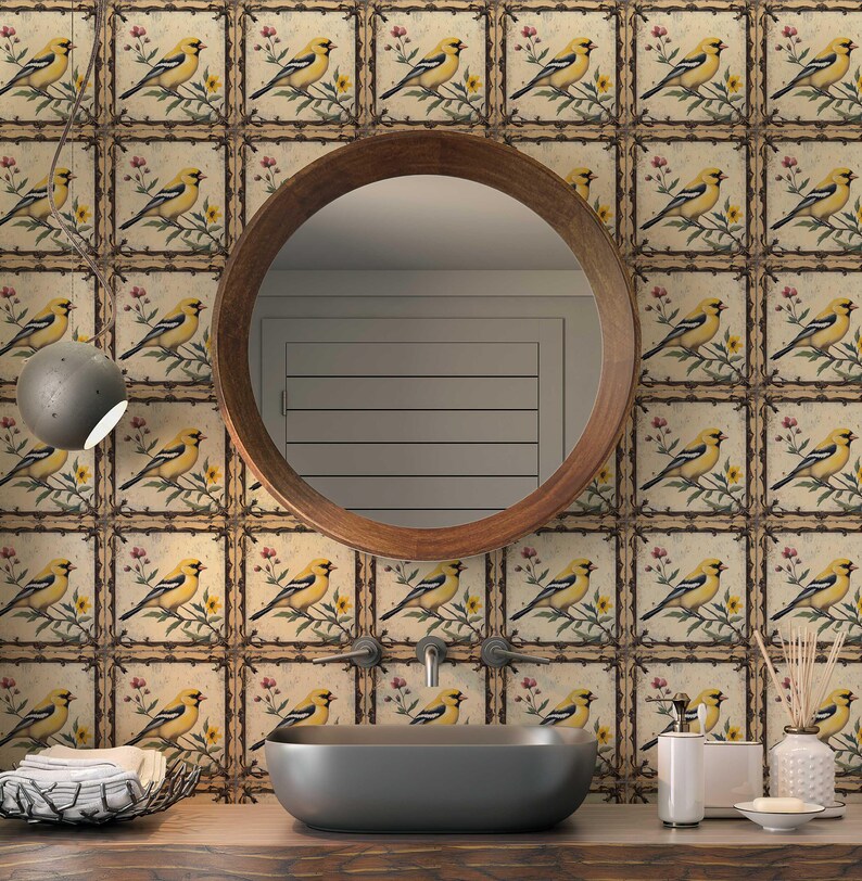 Vintage Bird Design Ceramic Tile - Ceramic Tiles With Birds - Bird ...