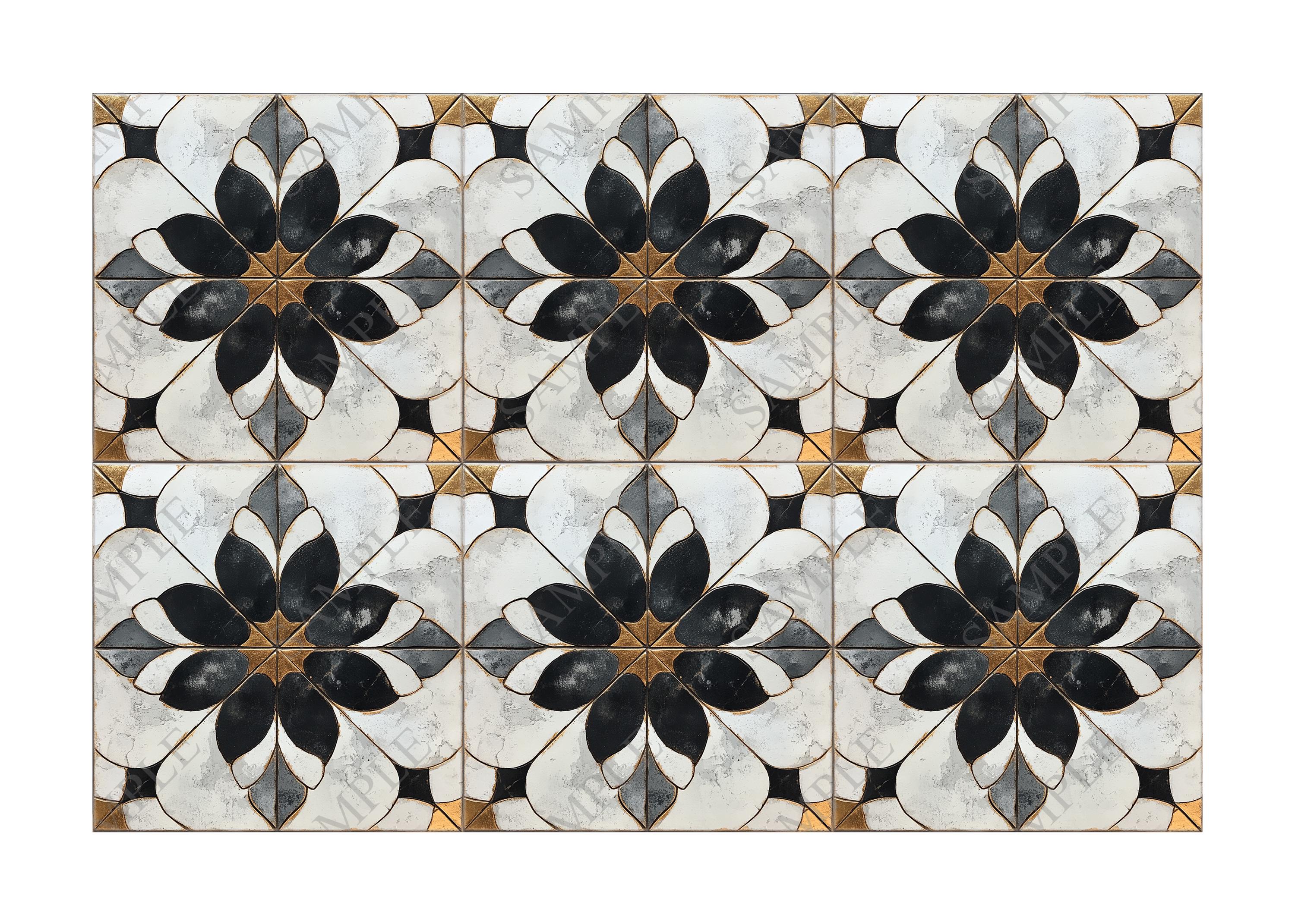 Ceramic Tile Aged Black White Kitchen Backsplash Antique Design Tile ...