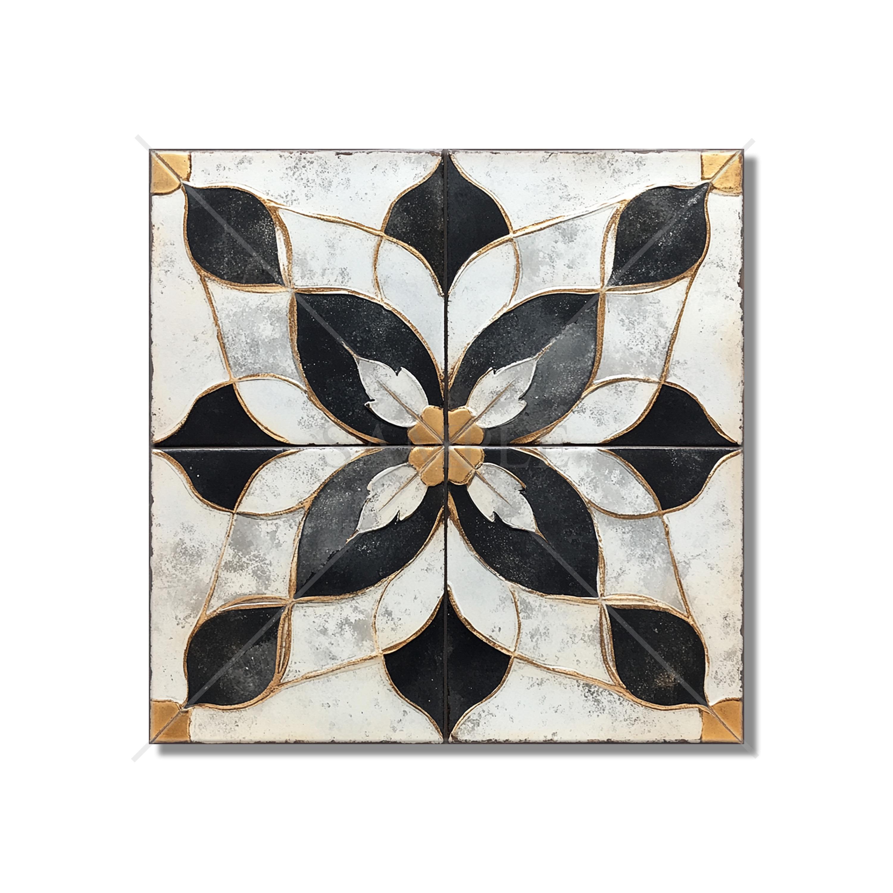 Ceramic Tile Aged Black White Kitchen Backsplash Antique Design Tile ...