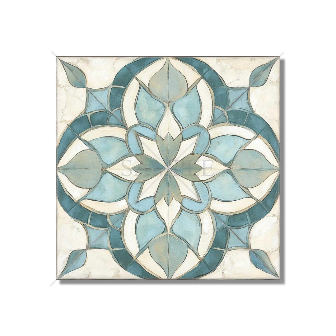 Blue Patterned Ceramic Tile Vintage Design Kitchen Backsplash Tiles