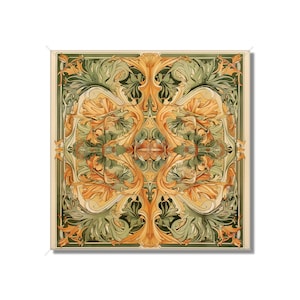 Vintage Art Nouveau Design Ceramic Tile - Kitchen Backsplash Tile Bathroom Tile Antique Design Tile - Fireplace Tile - Staircase Tile