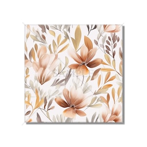 Botanical Floral Ceramic Tile - Botanical Kitchen Backsplash Tile - Botanical Bathroom Tile - Botanical Fireplace Surround Tile