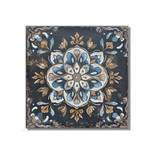 Dark Blue Ceramic Tile Vintage French Design Kitchen Backsplash Tile - Dark Blue Bathroom Wall Tiles - Patterned Decorative Fireplace Tiles