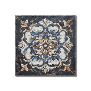 Dark Blue Ceramic Tile Vintage French Design Kitchen Backsplash Tile - Dark Blue Bathroom Wall Tiles - Patterned Decorative Fireplace Tiles