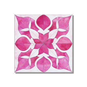 Bright Pink Ceramic Tile - Pink Kitchen Backsplash Tile - Unique Bright Pink Bathroom Tile - Decorative Ceramic Tile - Pink Fireplace Tile