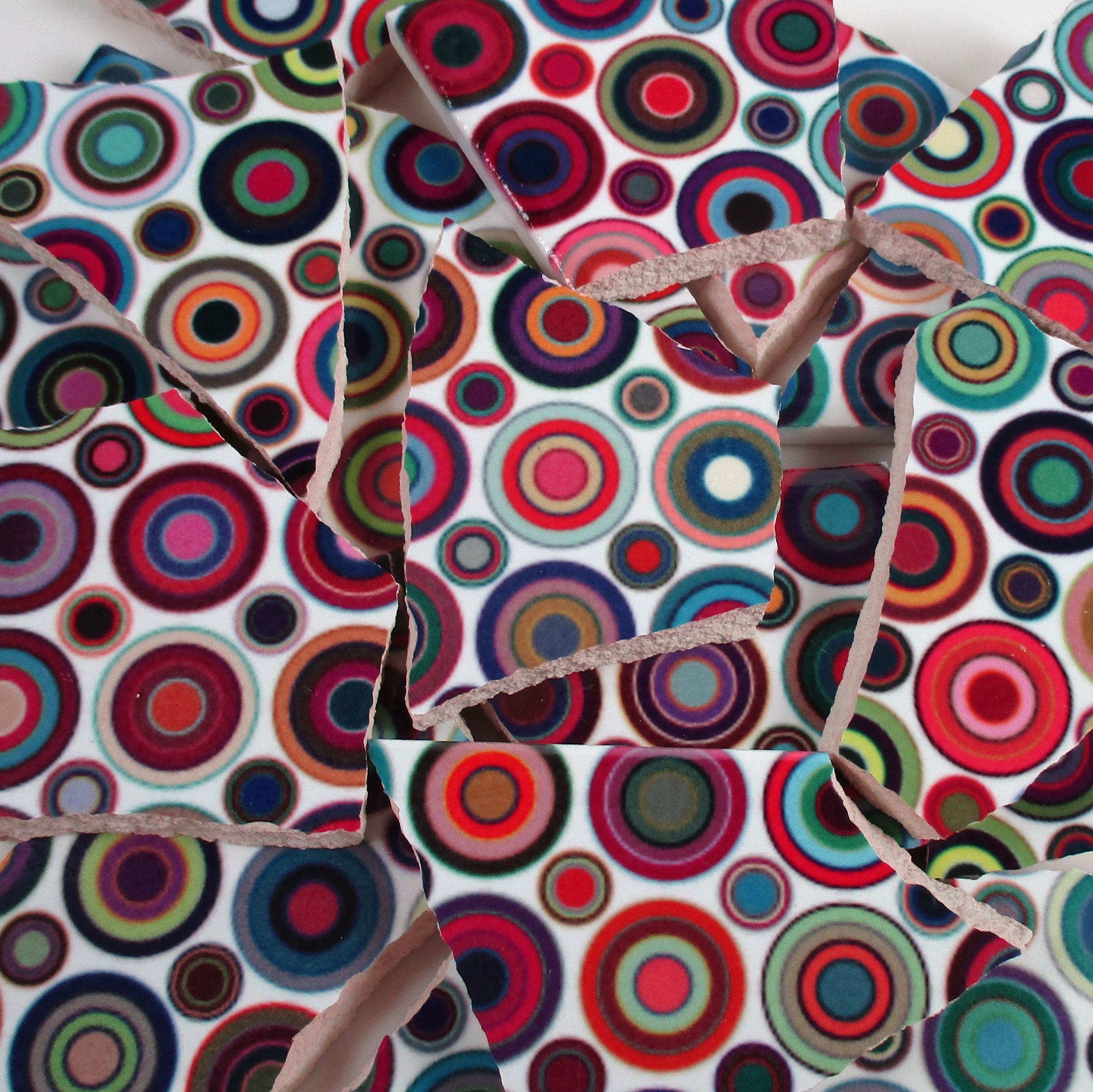 Ceramic Mosaic Tiles Random Cuts Colorful Circles Dots Bulls 50