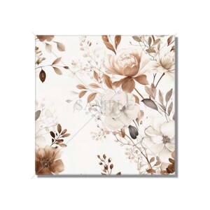 Botanical Floral Ceramic Tile - Botanical Kitchen Backsplash Tile - Botanical Bathroom Tile - Botanical Fireplace Surround Tile