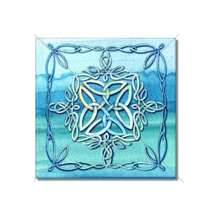Ocean Blue Ceramic Tile - Celtic Knot Design Ceramic Tile - Blue Kitchen Backsplash Tile -  Bathroom Tile - Fireplace Tile - Free Shipping