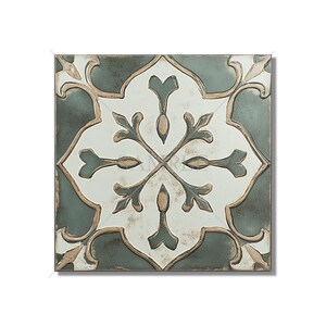 Aged Sage Green Ceramic Tile - Vintage Aged Design Tile - Unique Green Kitchen Backsplash Tile - Unique Bathroom Tile - Green Accent Tiles