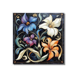 Ceramic Tile Vintage Art Nouveau Flower Design Art Nouveau Kitchen Backsplash Tiles Floral Tile Multi Colored Accent Tiles Free Shipping