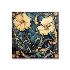 Backsplash Tiles Vintage Art Nouveau Flower Design Art Nouveau Kitchen Ceramic Tiles Floral Tile Art Nouveau Accent Tiles Free Shipping