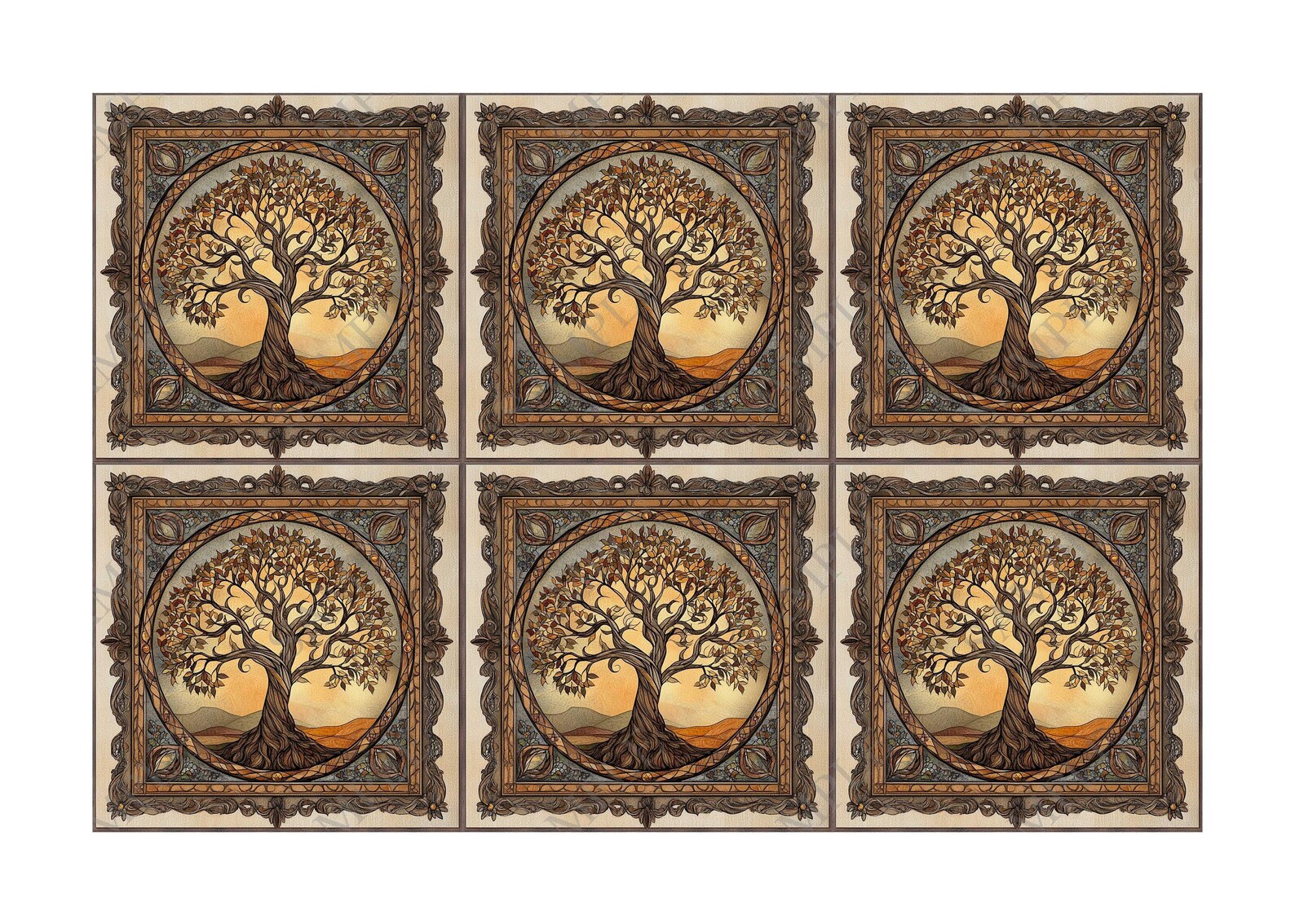 Tree Design Tile Patterned Tree Design Ceramic Tiles - Tree Design Kitchen Accent ...