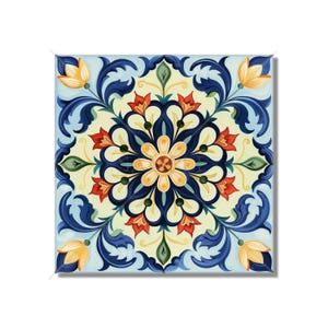 Multi Colored Italian Design Ceramic Tile - Blue Yellow Kitchen Tile ...