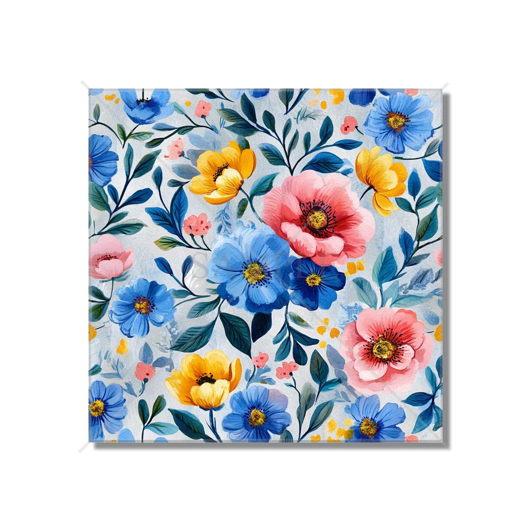 Floral Ceramic Tile Multi Colored Flower Tiles Kitchen Backsplash Tile ...