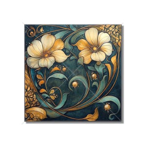 Backsplash Tiles Vintage Art Nouveau Flower Design Art Nouveau Kitchen Ceramic Tiles Floral Tile Art Nouveau Accent Tiles Free Shipping