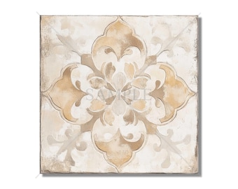 Neutral Tones Vintage European Design Ceramic Tiles Patterned Kitchen Backsplash Tile - Beige Cream Tan Bathroom Tiles Patterned Tiles