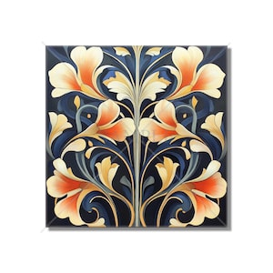 Vintage Art Nouveau Deco Design Ceramic Tile Art Nouveau Kitchen Accent Backsplash Floral Patterned Tile Art Nouveau Bathroom Free Shipping